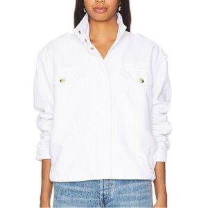 Anine Bing Audrey Denim Jacket Jean Jacket in Ivory White